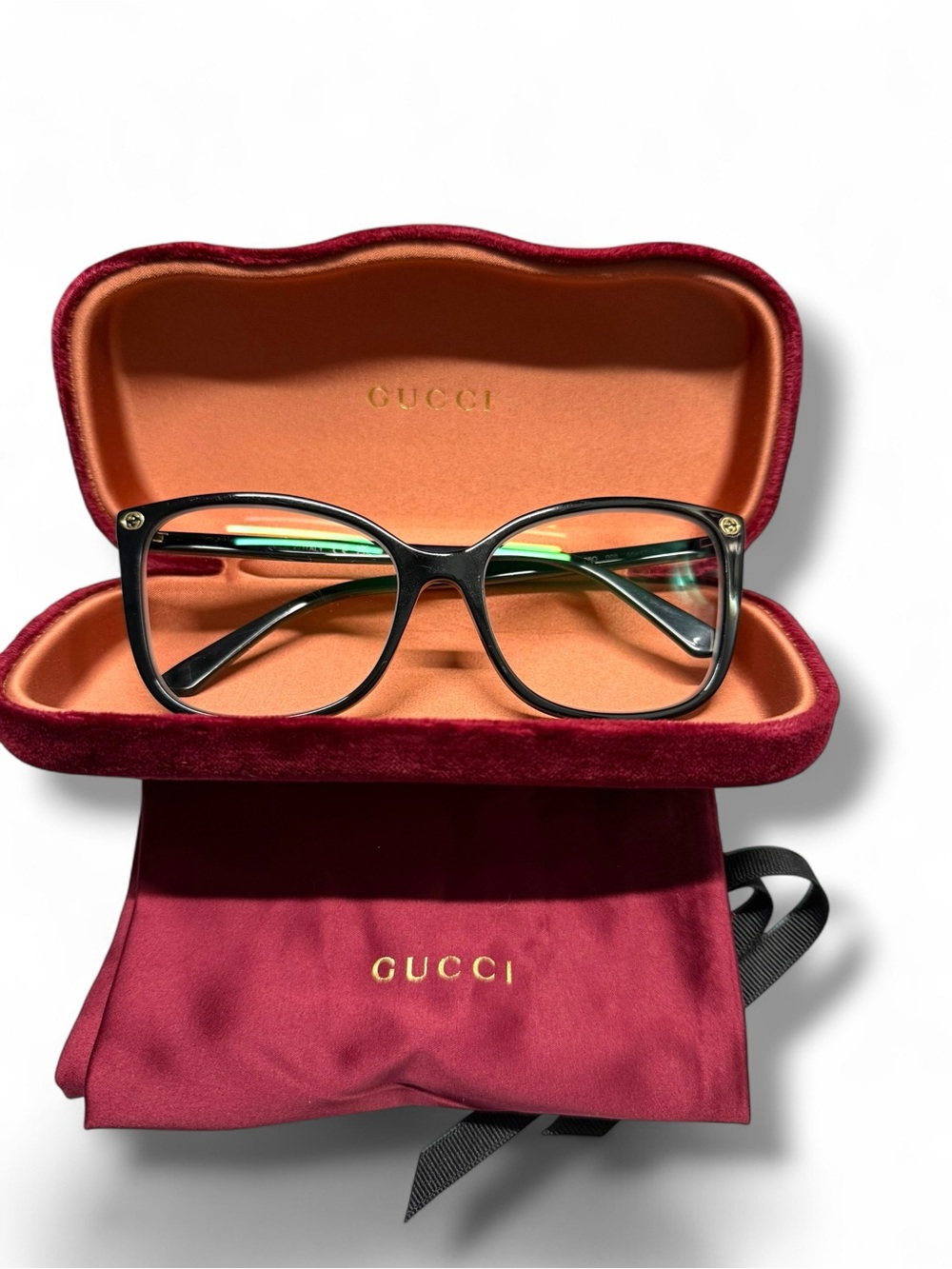 Authentic Gucci Black Eyeglass Frame Made in Italy with Case